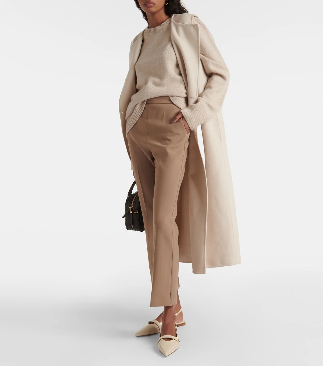 Max Mara - بنطال نيبتا المستقيم من الكريب المخلوط بالصوف