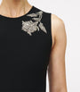McQueen Black Embroidered Banshee Midi Dress