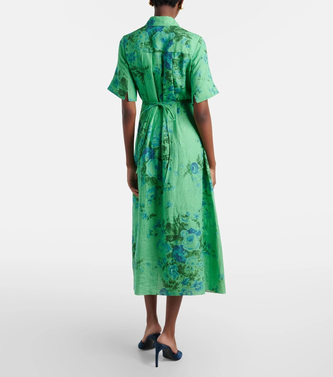 Erdem - Floral linen shirt dress