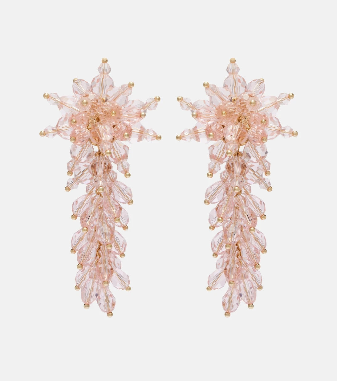 Self-Portrait - Crystal-embellished drop earrings