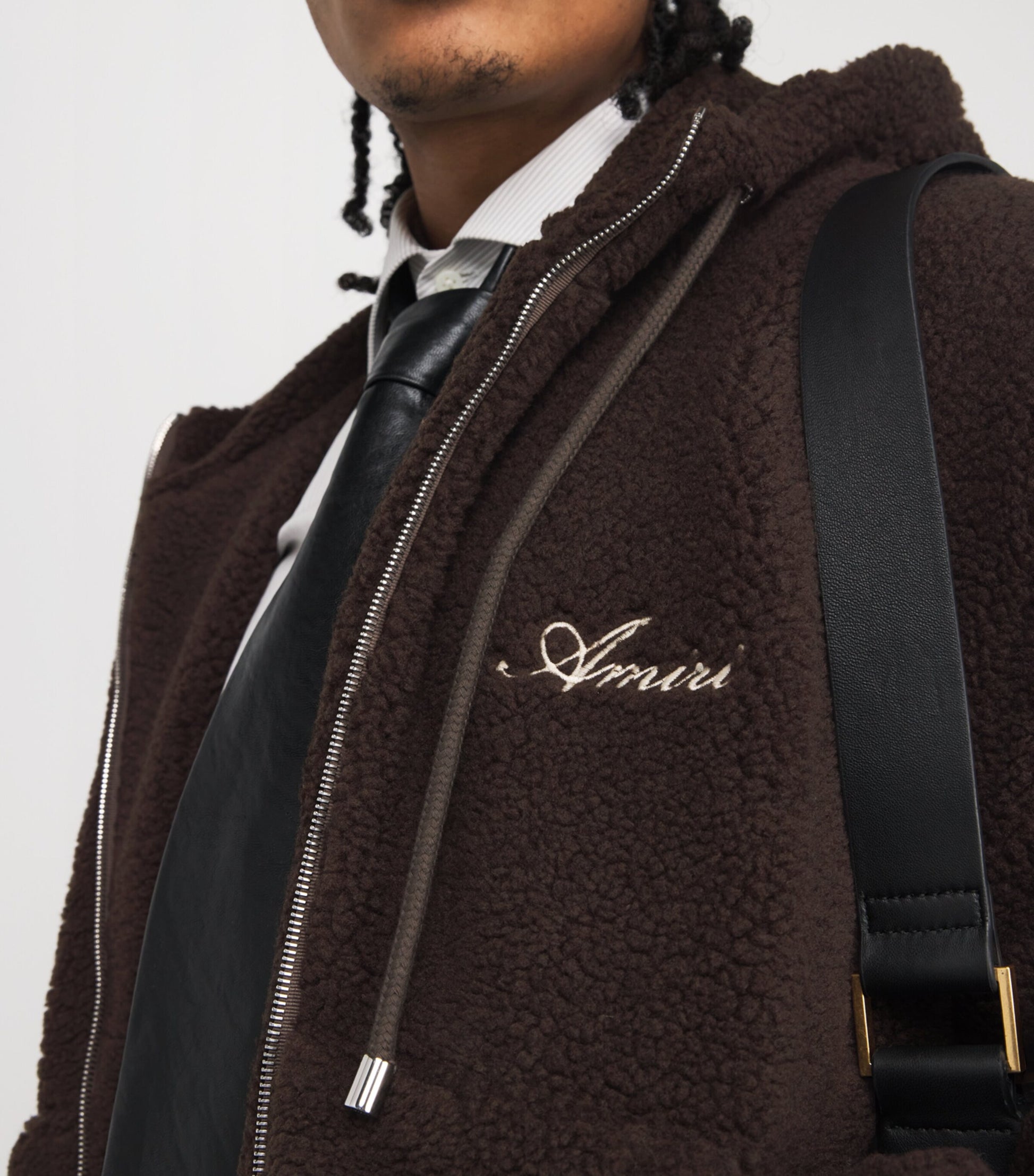 AMIRI Brown Fleece Bones Hoodie