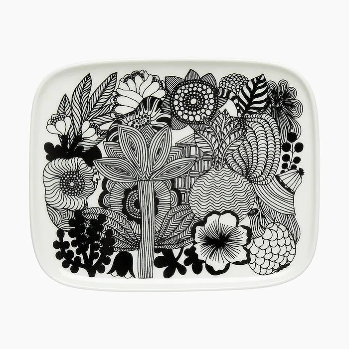 Marimekko servis tabağı, taş grés, 15 x 12 cm