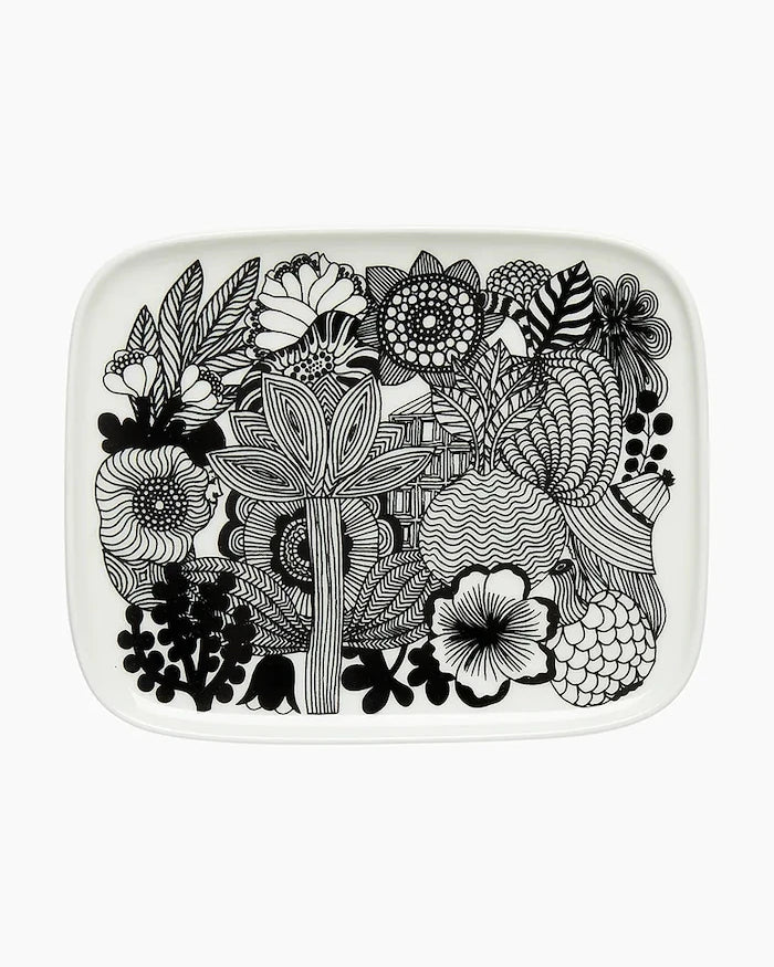 Marimekko servis tabağı, taş grés, 15 x 12 cm