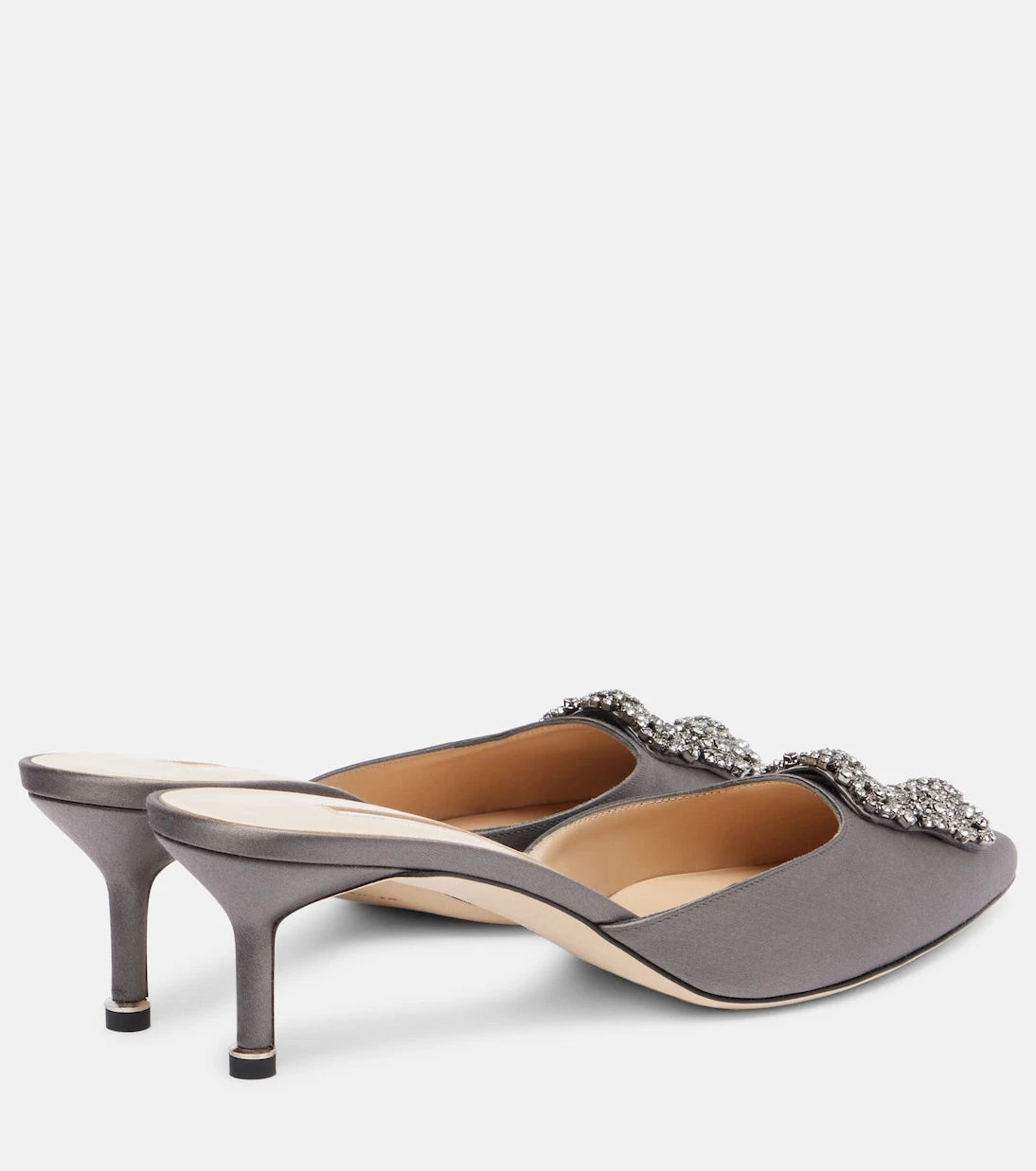 Manolo Blahnik - Hangisimu embellished satin mules