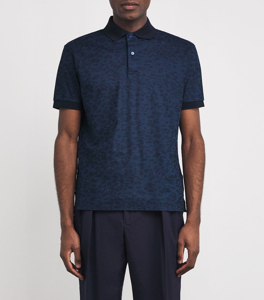 Paul Smith Cotton Leopard-Jacquard Polo Shirt