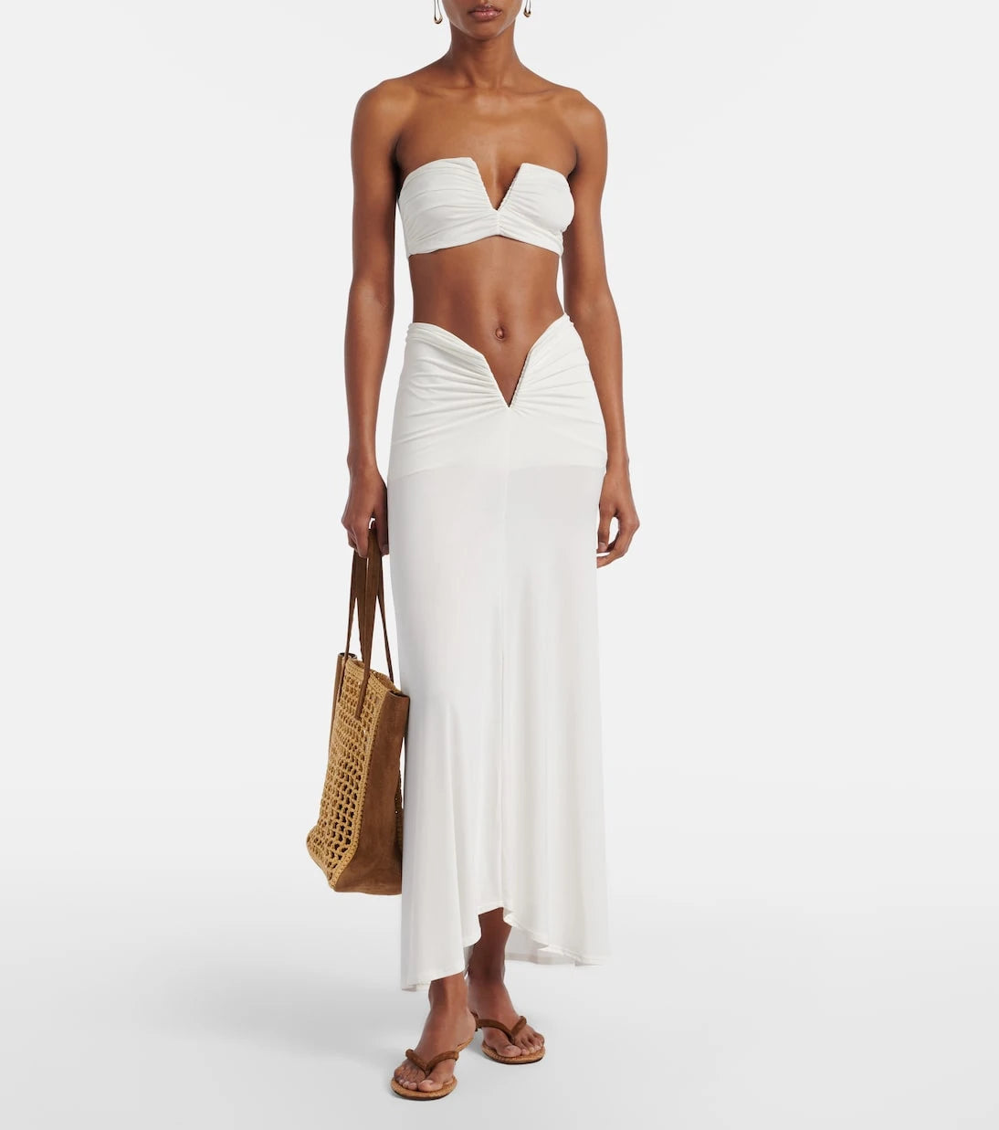 Jade Swim - Skyla ruched jersey maxi skirt