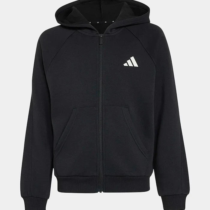 adidas суичър с цип и качулка за деца с памук