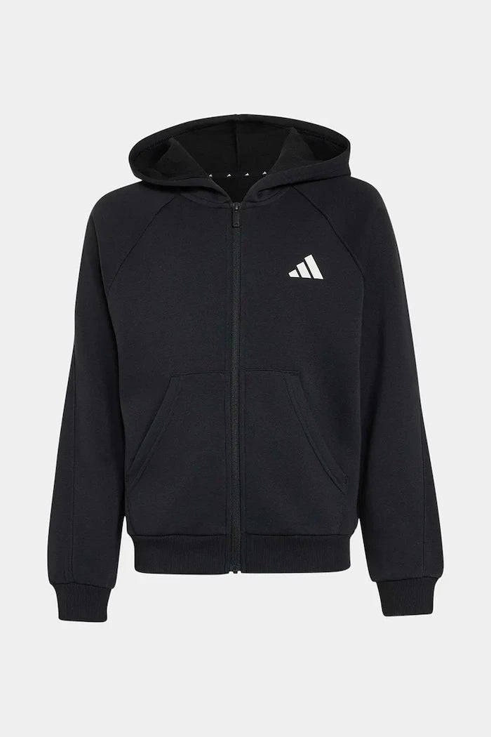adidas суичър с цип и качулка за деца с памук