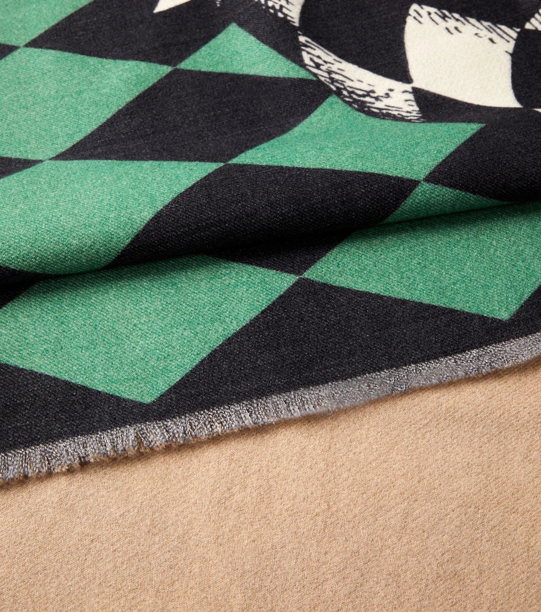Fornasetti - High Fidelity argyle wool blanket