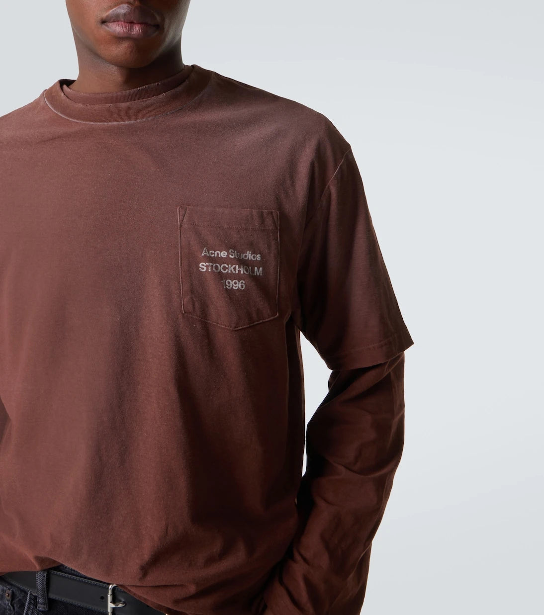 Acne Studios - تي شيرت من القطن المخلوط بشعار الماركة