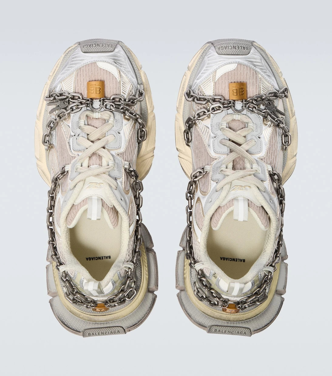 Balenciaga - 3XL chain-detail mesh sneakers
