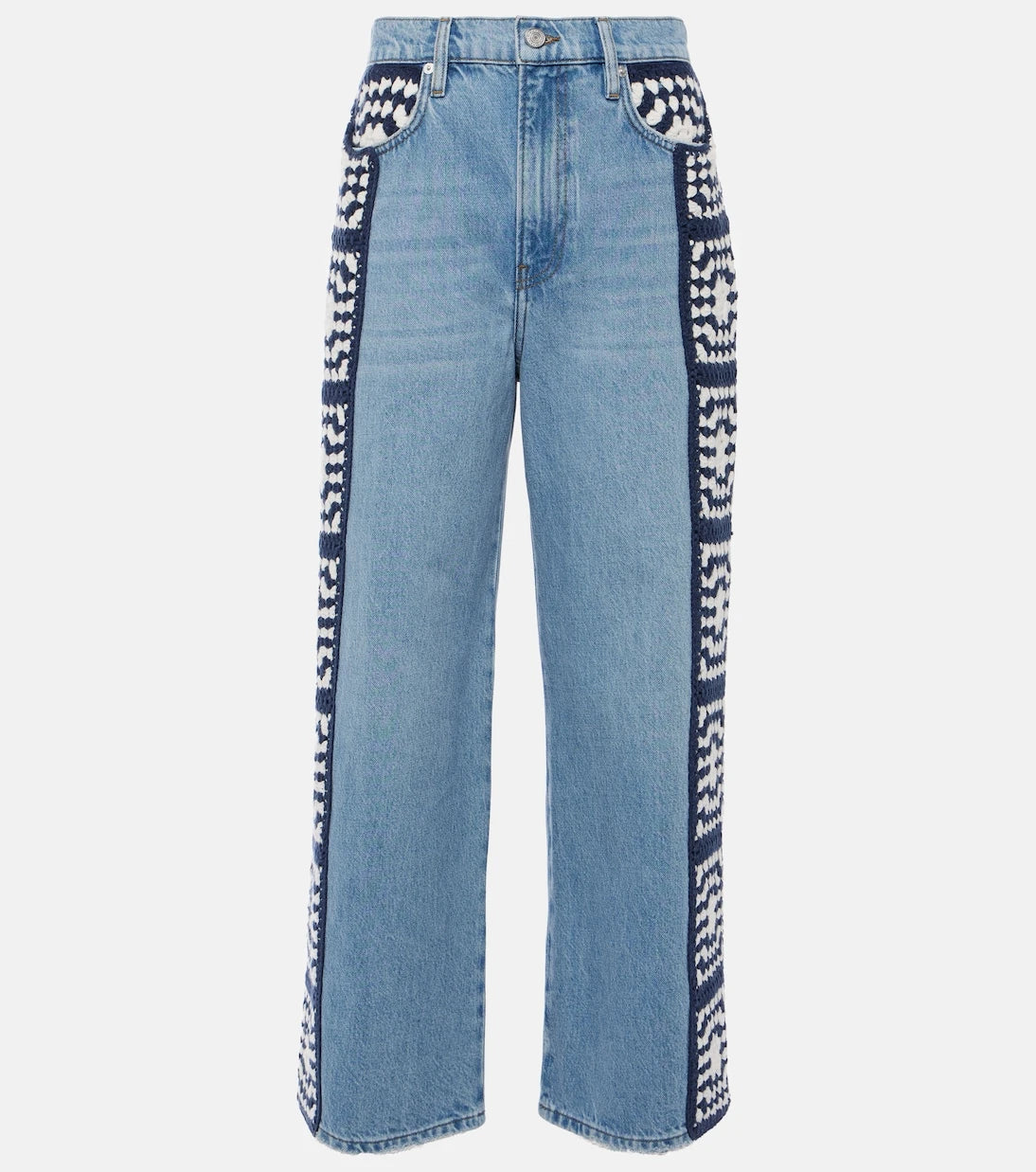 Frame - Le Jane Crop Crochet straight jeans