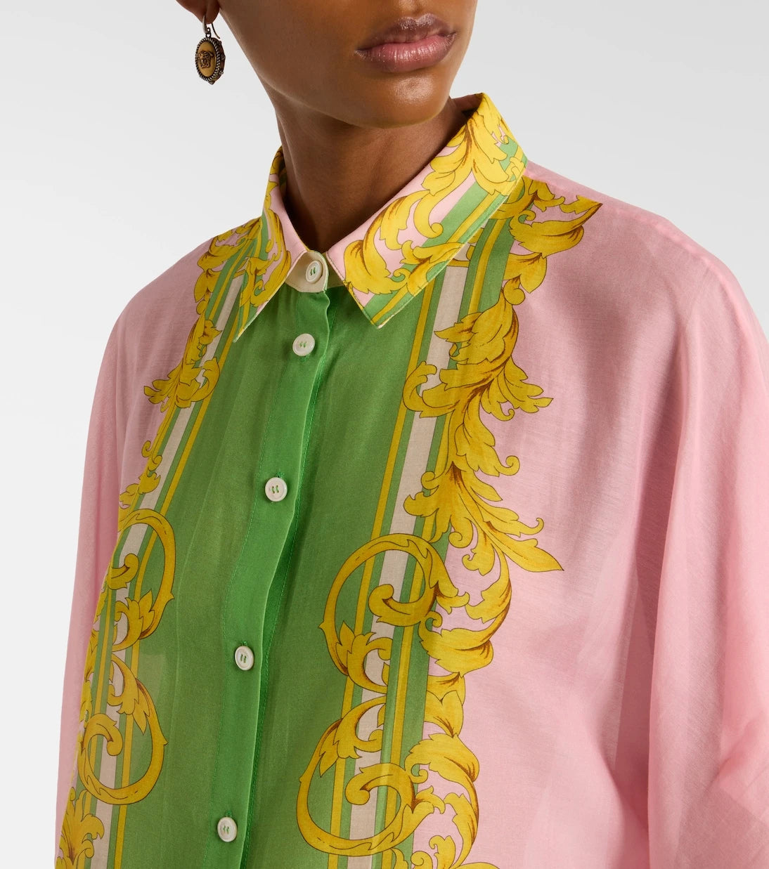 Versace - Printed cotton and silk voile kaftan