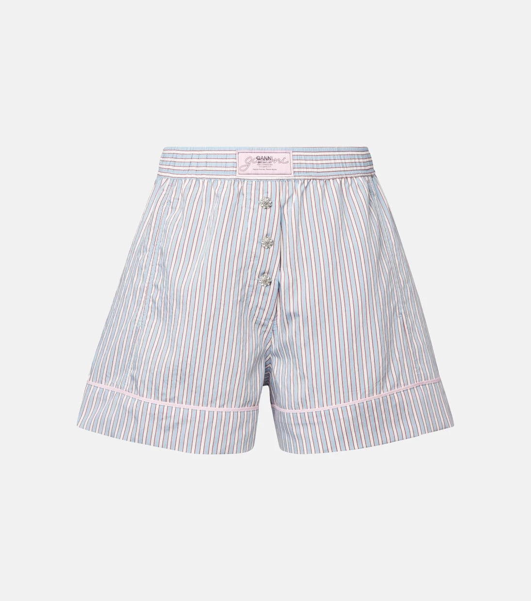 Ganni - Striped Bermuda shorts
