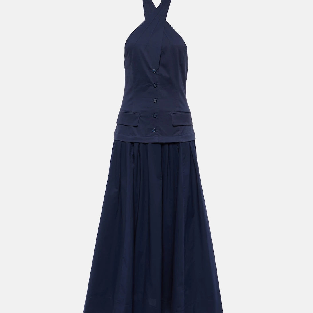 Staud - Harrington chino and poplin maxi dress