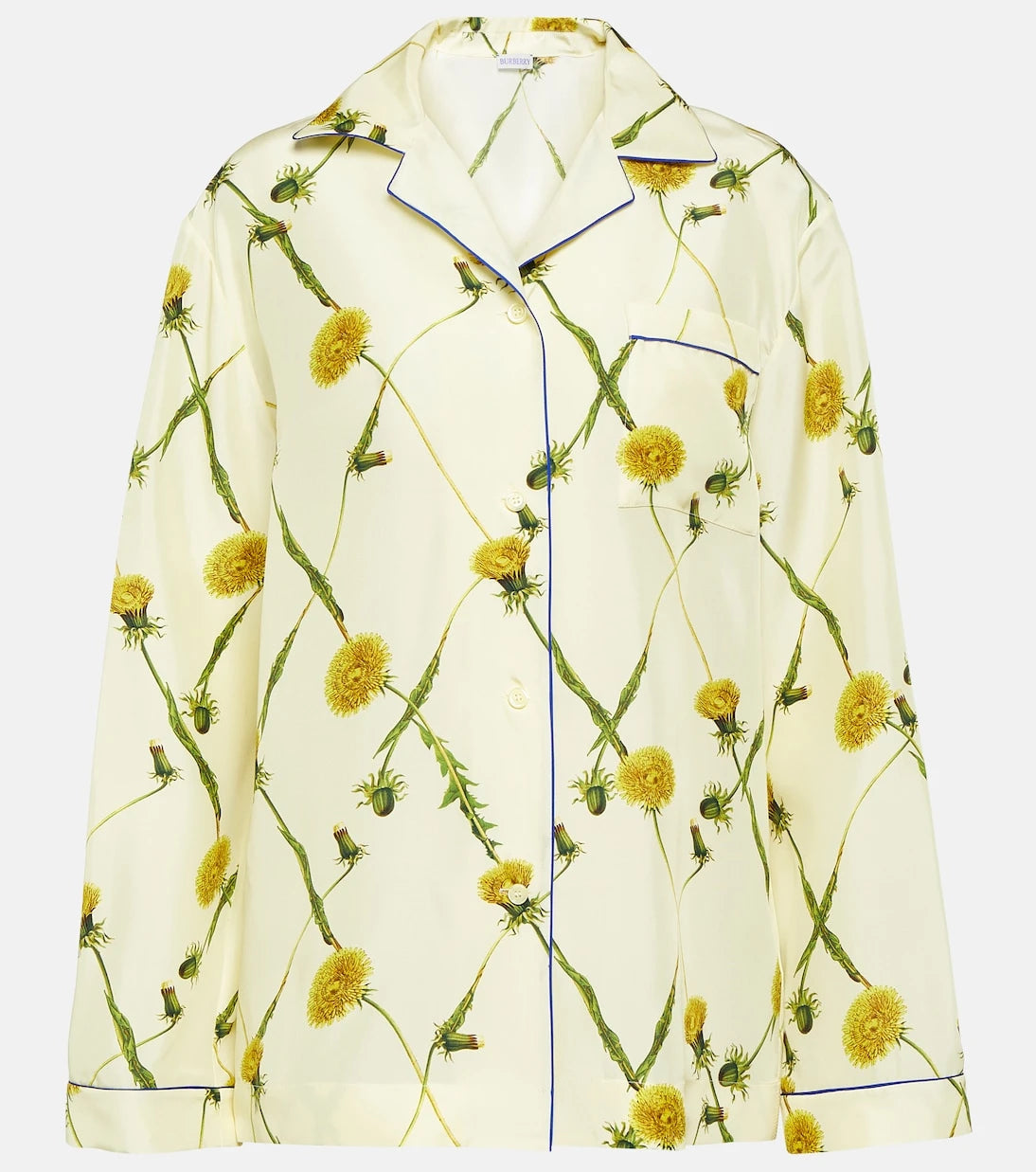 Burberry - Floral silk poplin pajama shirt