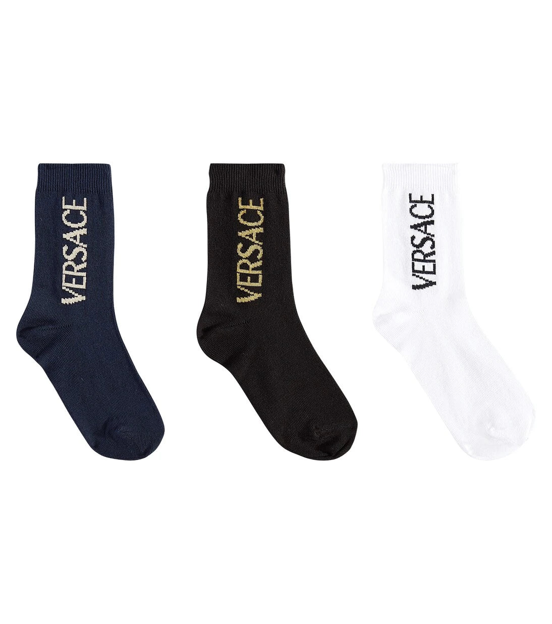Versace Kids - Set of 3 logo cotton-blend socks