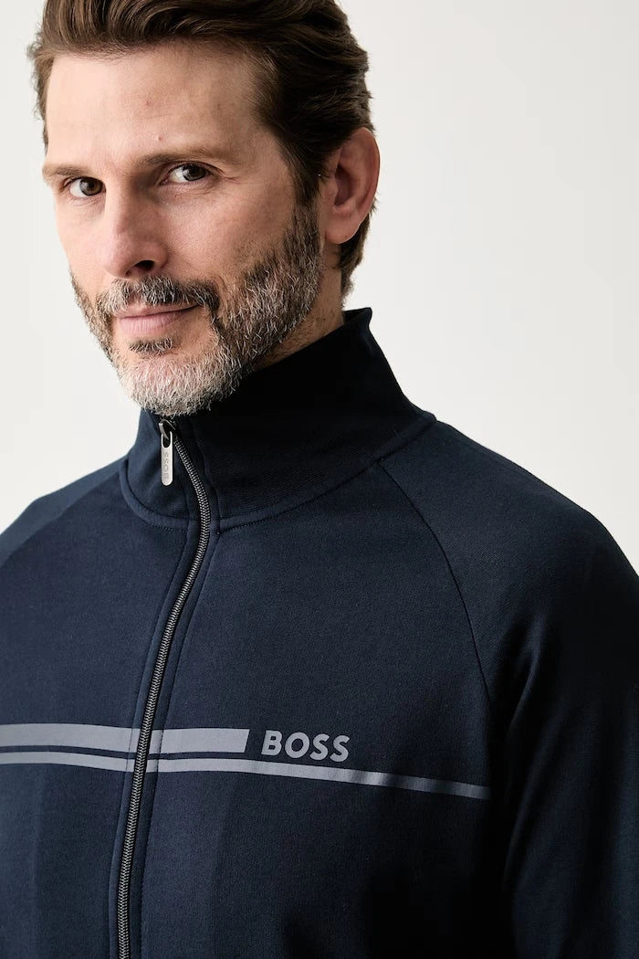 BOSS Erkek Pamuklu Fermuarlı Sweatshirt Authentic Jacket Z