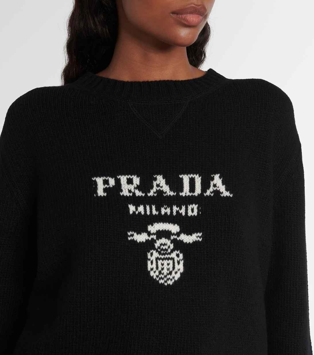 Prada - Logo wool and cashmere sweater