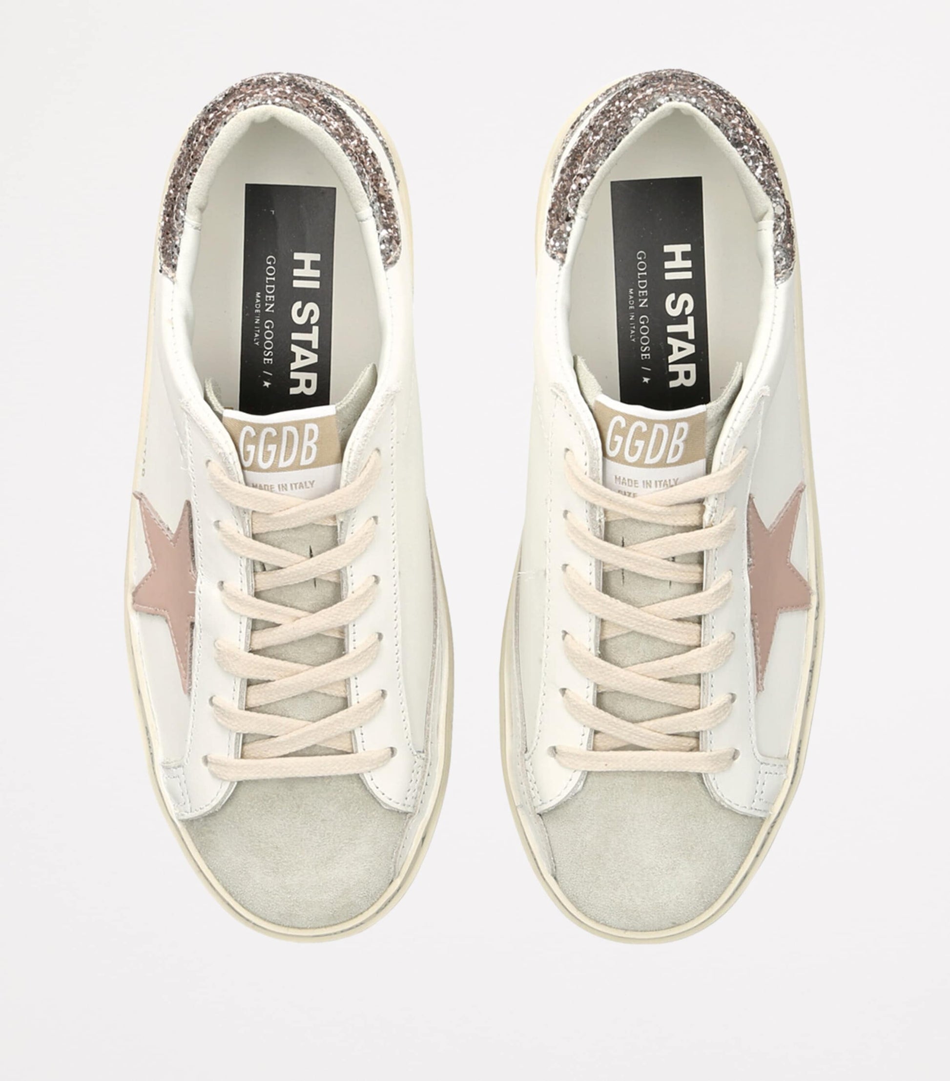 Golden Goose White Suede Hi Star Sneakers