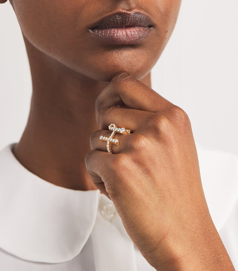 Yellow Gold and Diamond Ensemble ‘H’ Ring