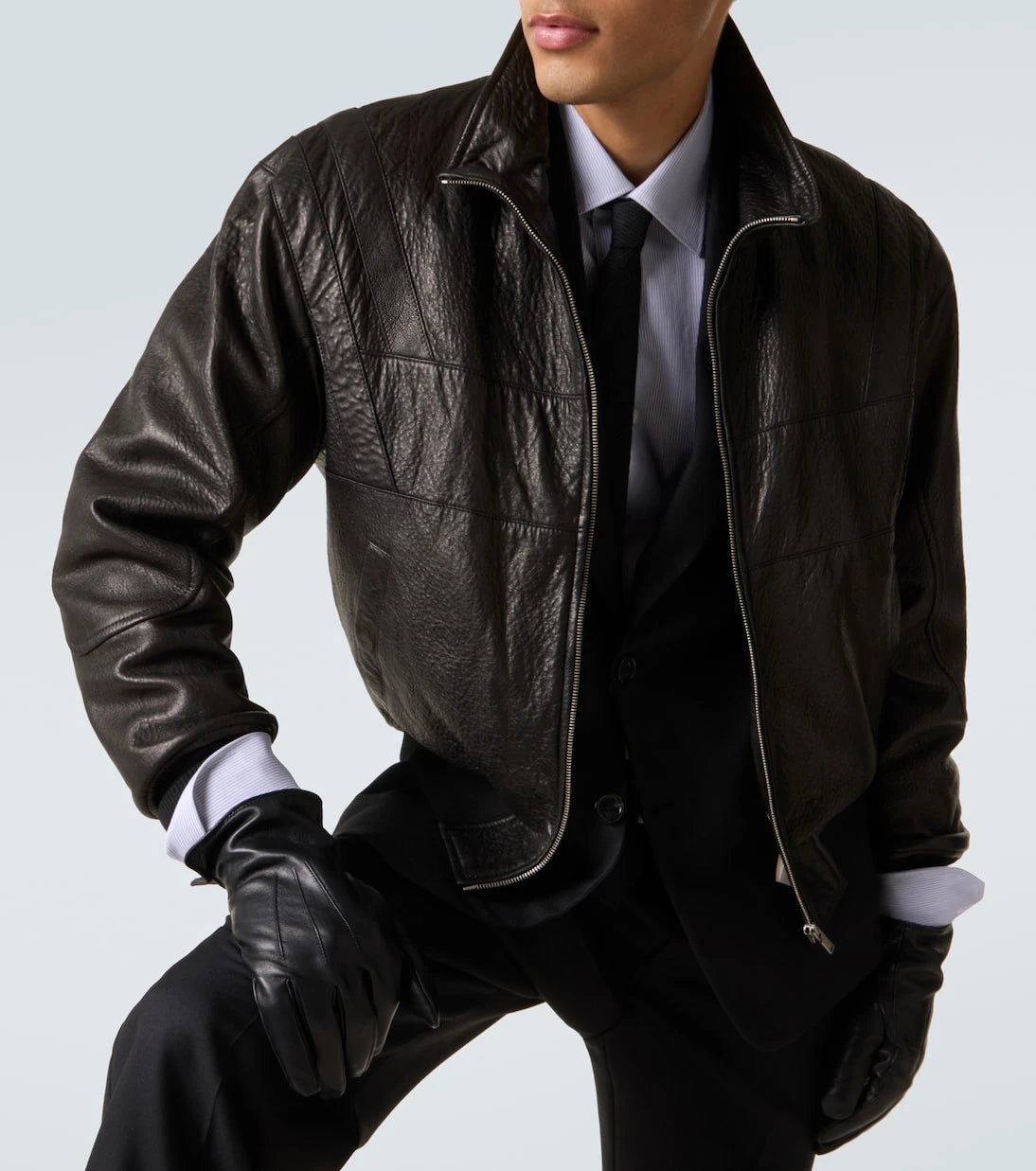 Saint Laurent - Leather bomber jacket
