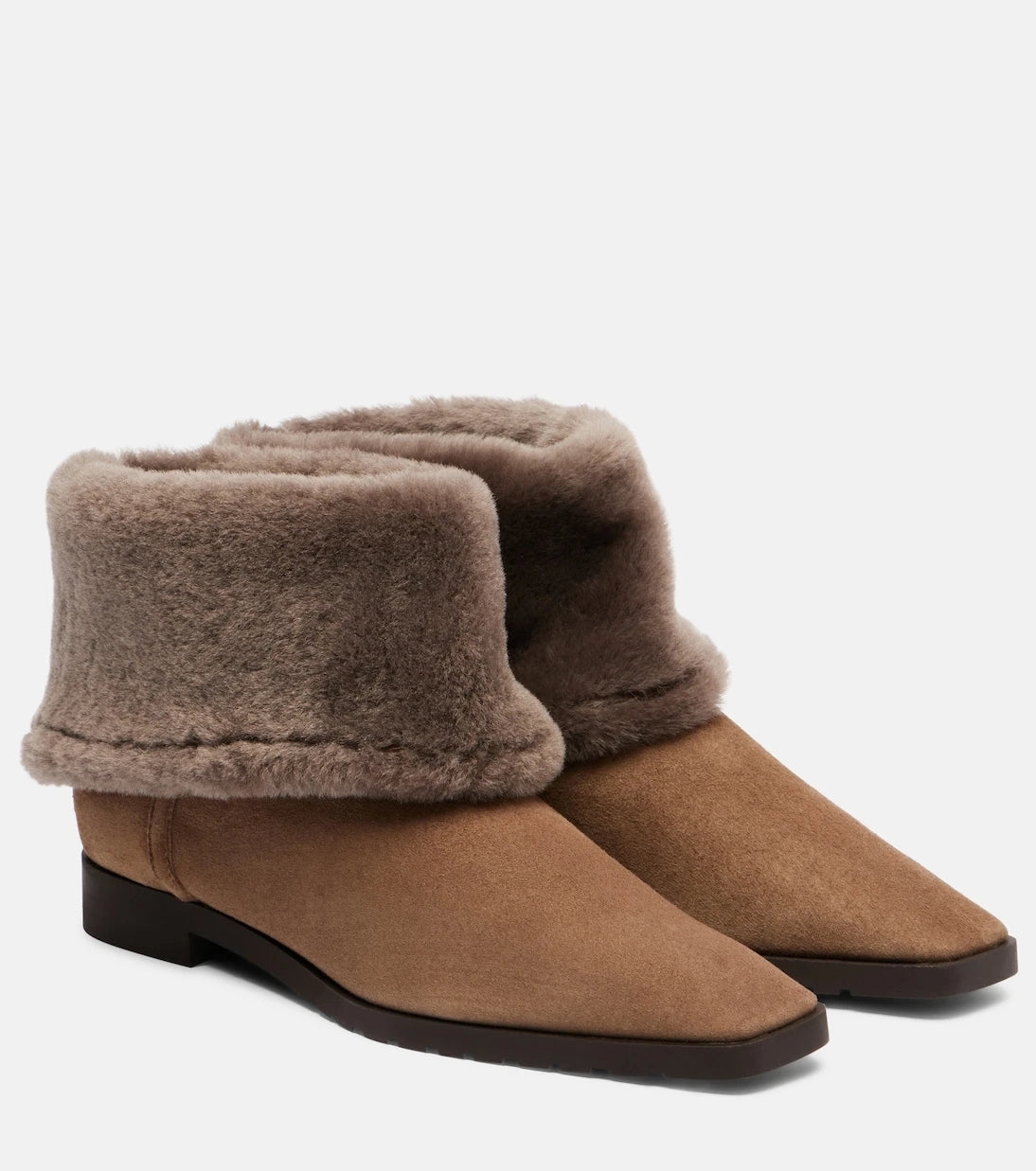 Toteme - Shearling-lined suede ankle boots