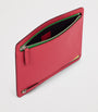 Pink Panama Leather Multi-Zip Wallet