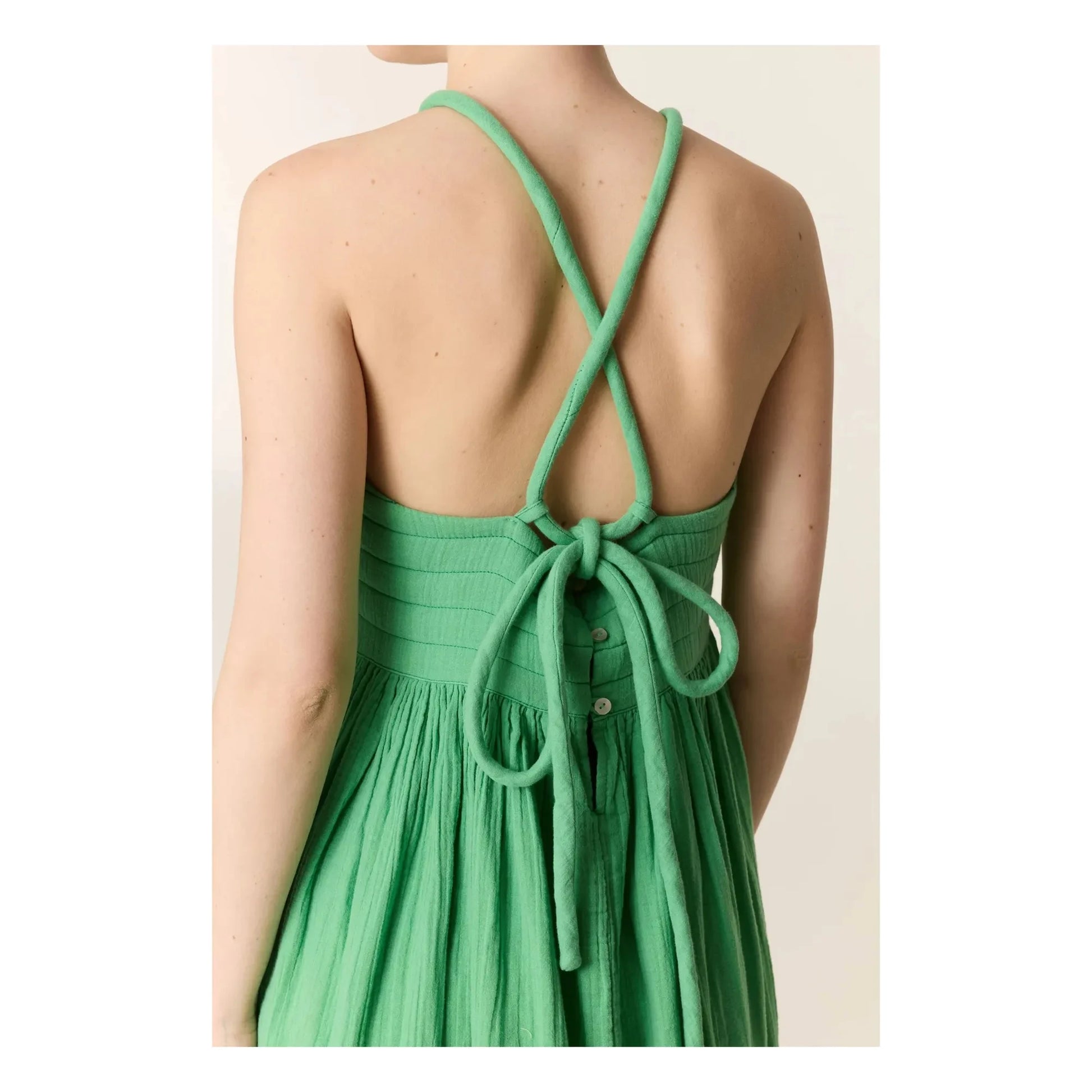 Leon & Harper - Romee organic cotton dress | Green water