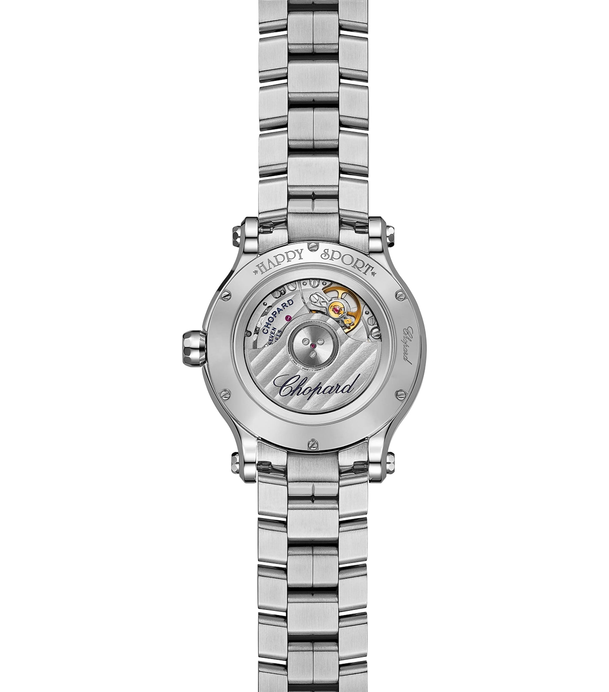 Stainless Steel and Diamond Happy Sport Automatic Watch 33mm