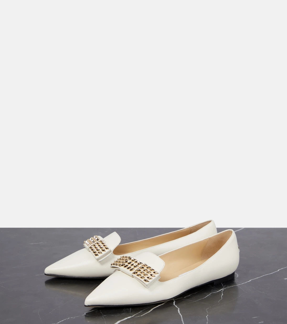Jimmy Choo - Gala embellished leather ballet flats