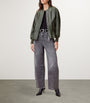 Green Leather Sofi Bomber Jacket