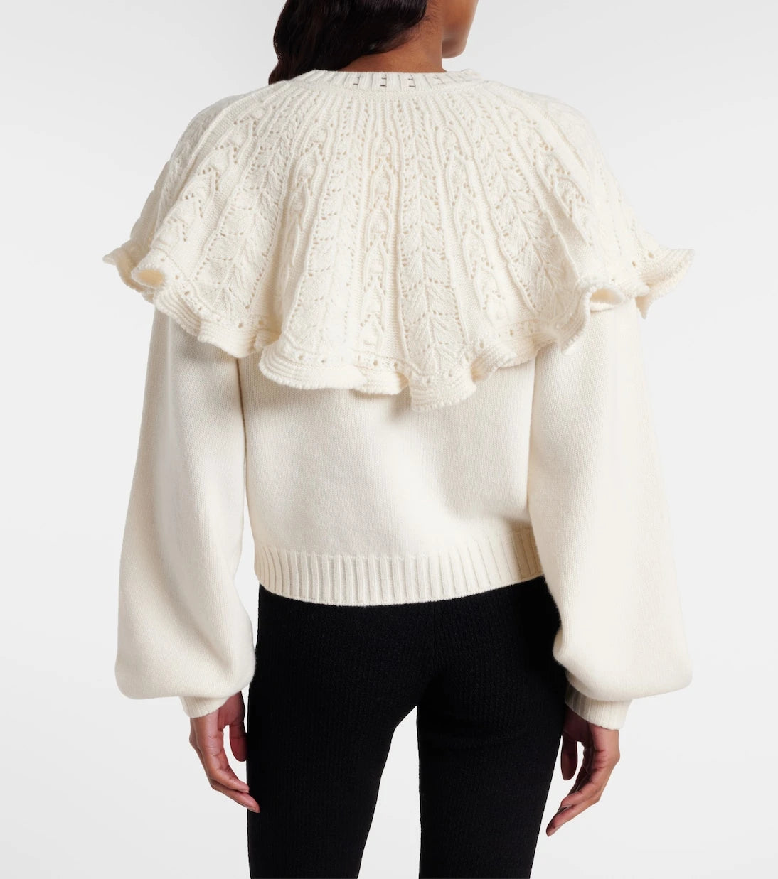 Chloé - Ruffled wool and cashmere cardigan