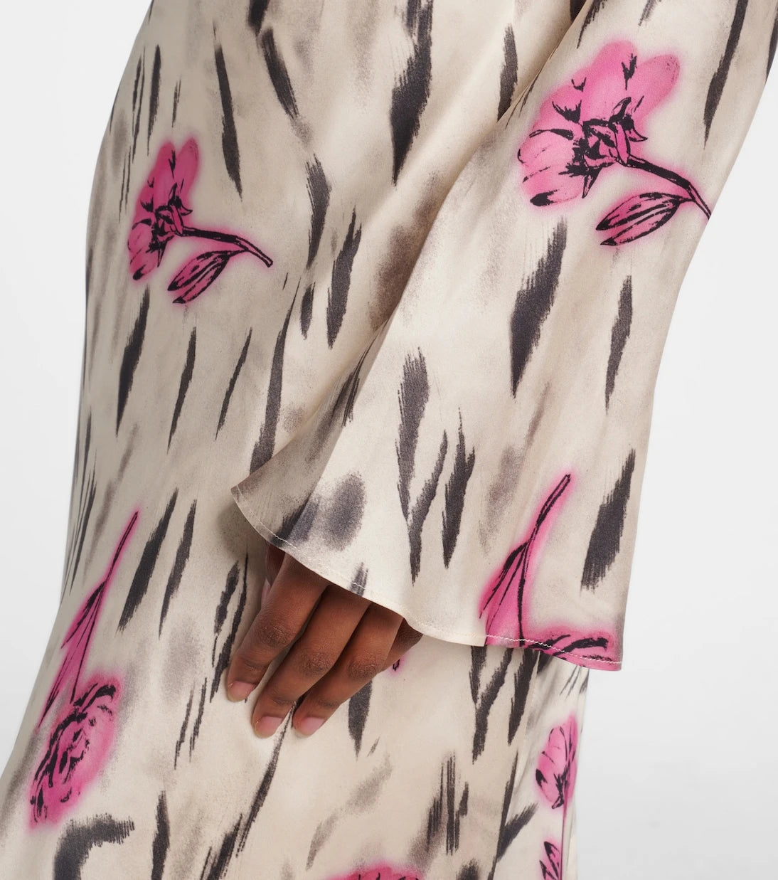 Ganni - Floral open-back satin maxi dress