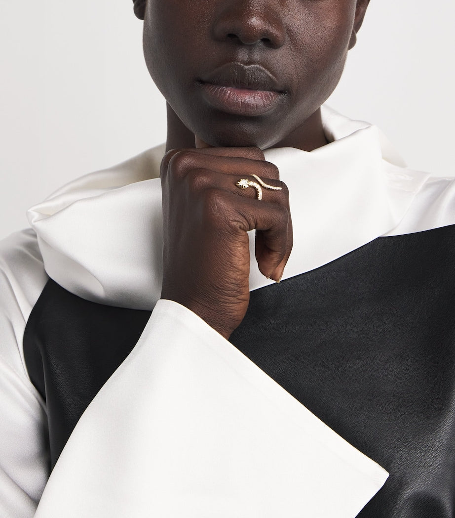 Yellow Gold and Diamond Sophia Snake Ring