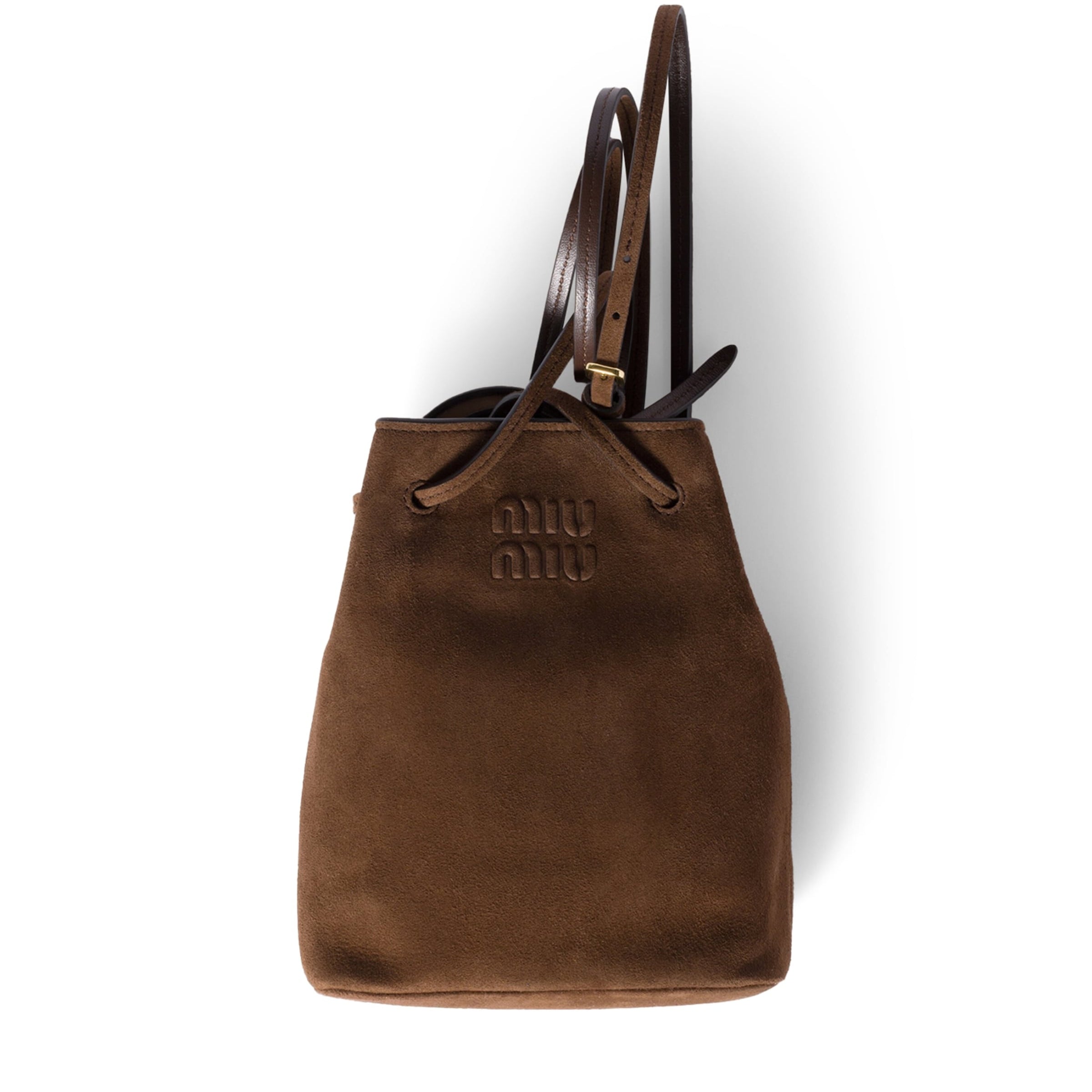 Miu Miu Brown Suede Logo Pouch