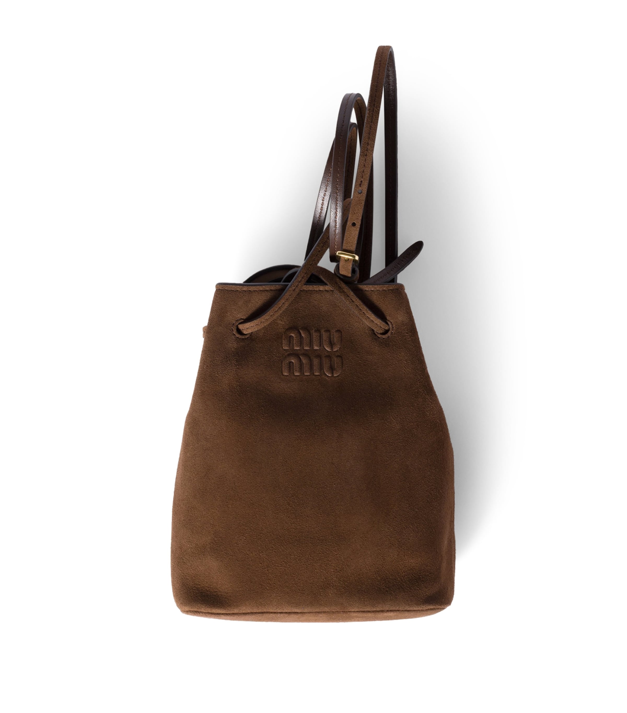 Miu Miu Brown Suede Logo Pouch