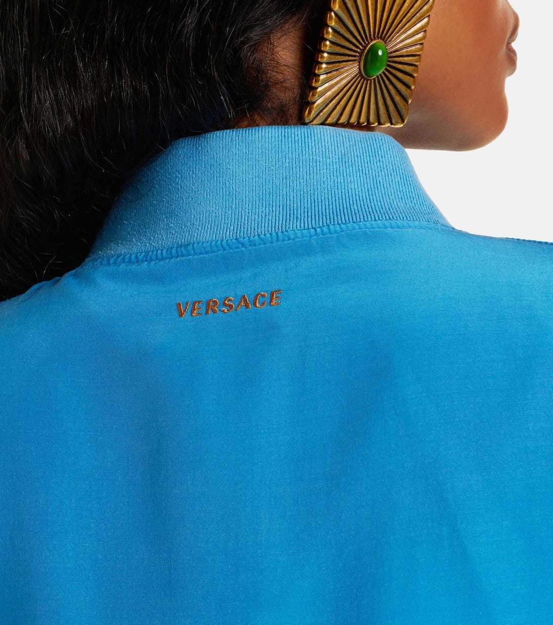 Versace - Oversized silk poplin blouson jacket