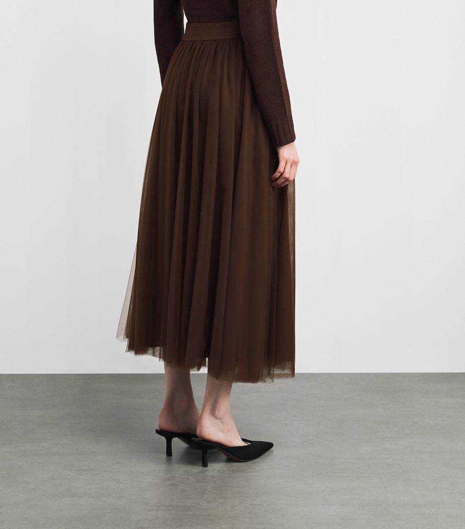 Fabiana Filippi Brown Tulle Maxi Skirt