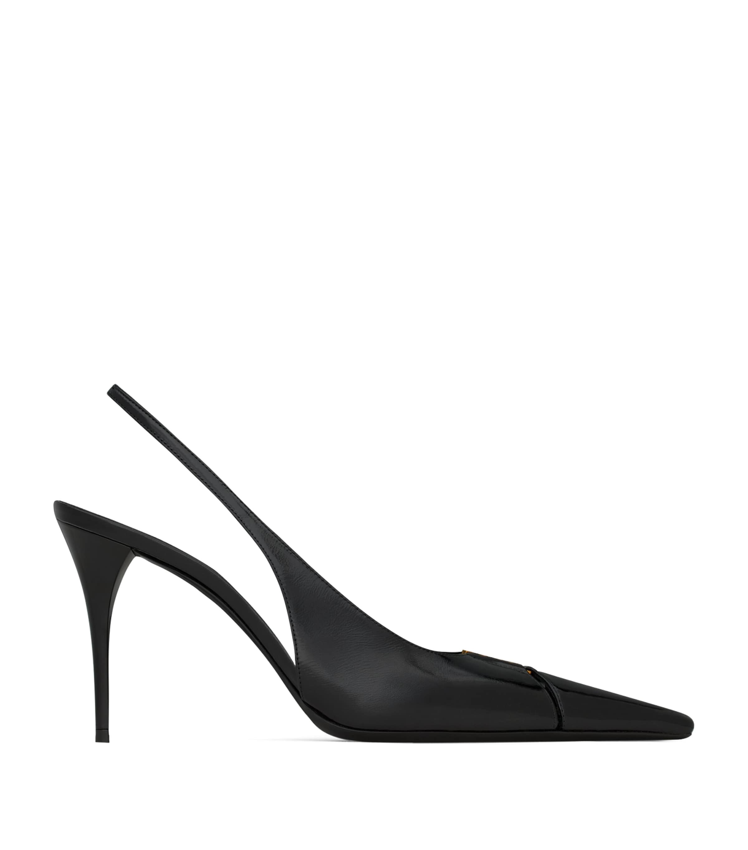 Saint Laurent Black Patent Leather Babylone Slingback Pumps 90