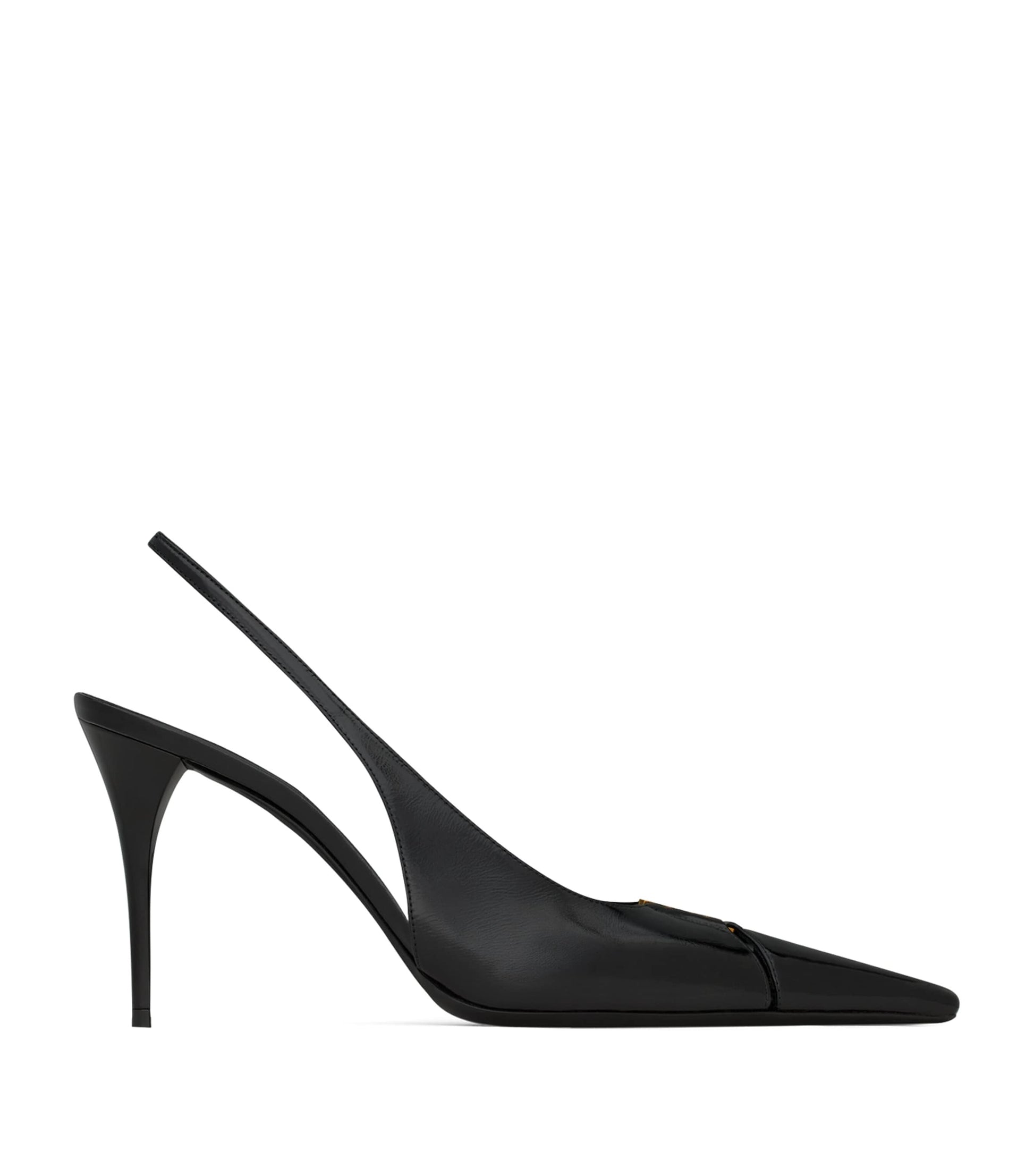 Saint Laurent Black Patent Leather Babylone Slingback Pumps 90