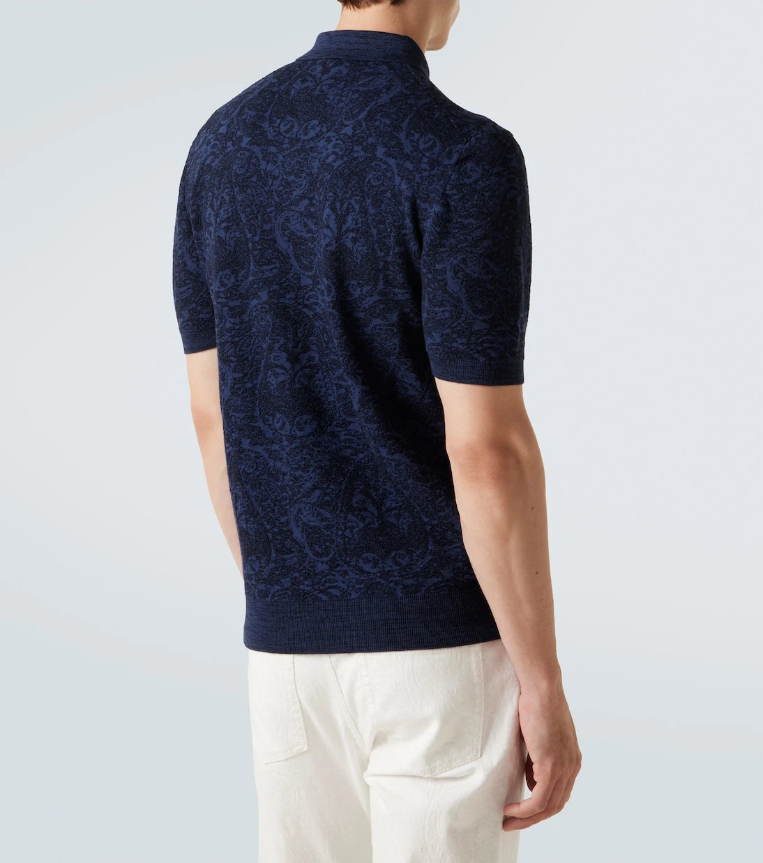Etro - Cotton and wool-blend jacquard polo sweater