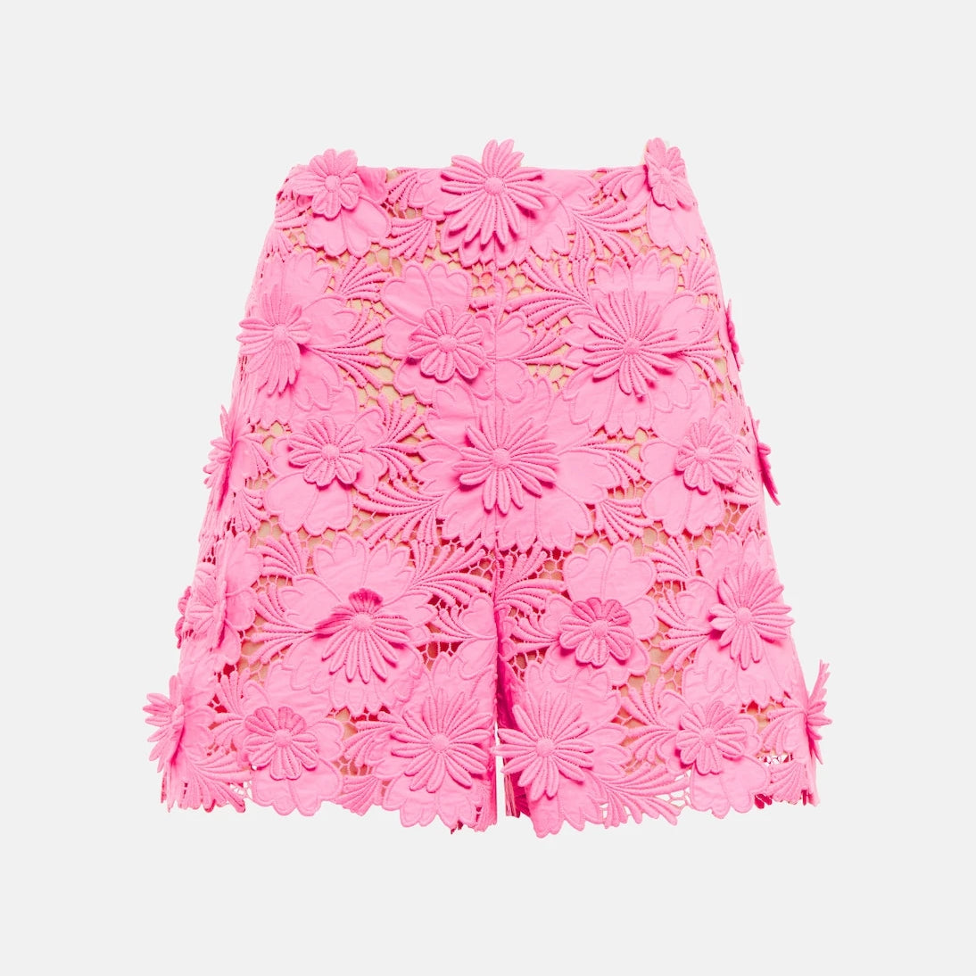 Oscar de la Renta - Appliqué floral lace shorts