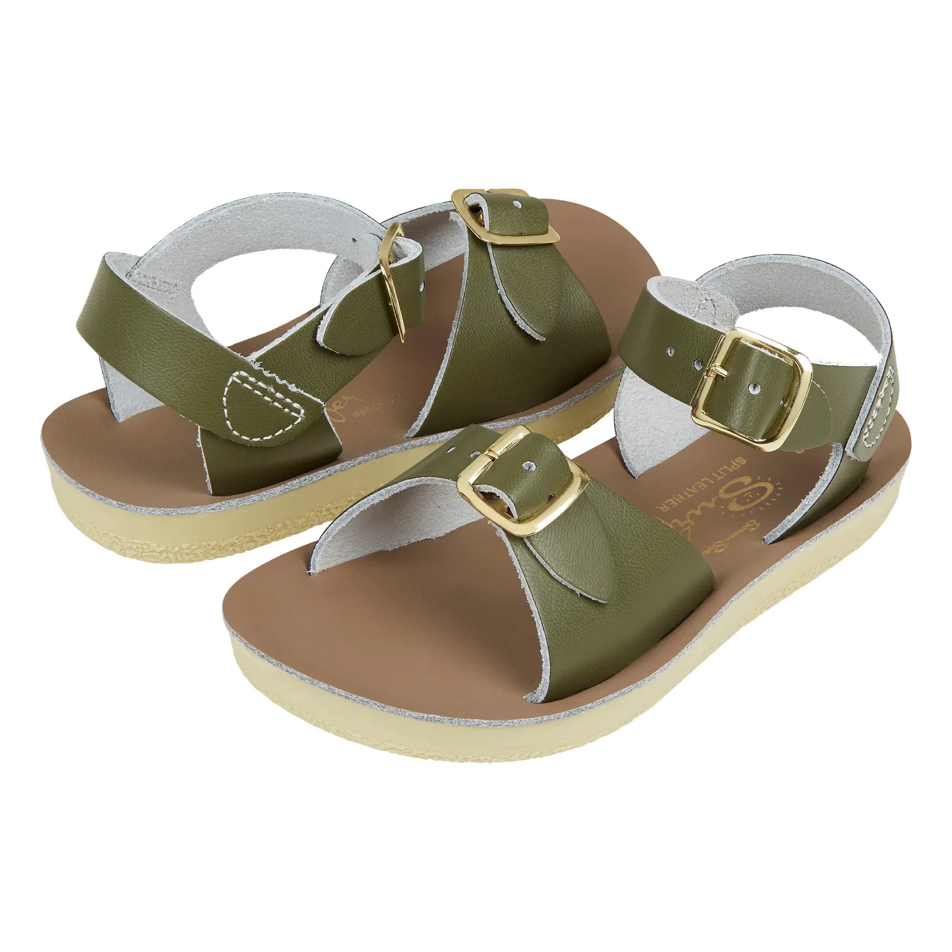 Salt-Water - Surfer Waterproof Leather Sandals | Khaki