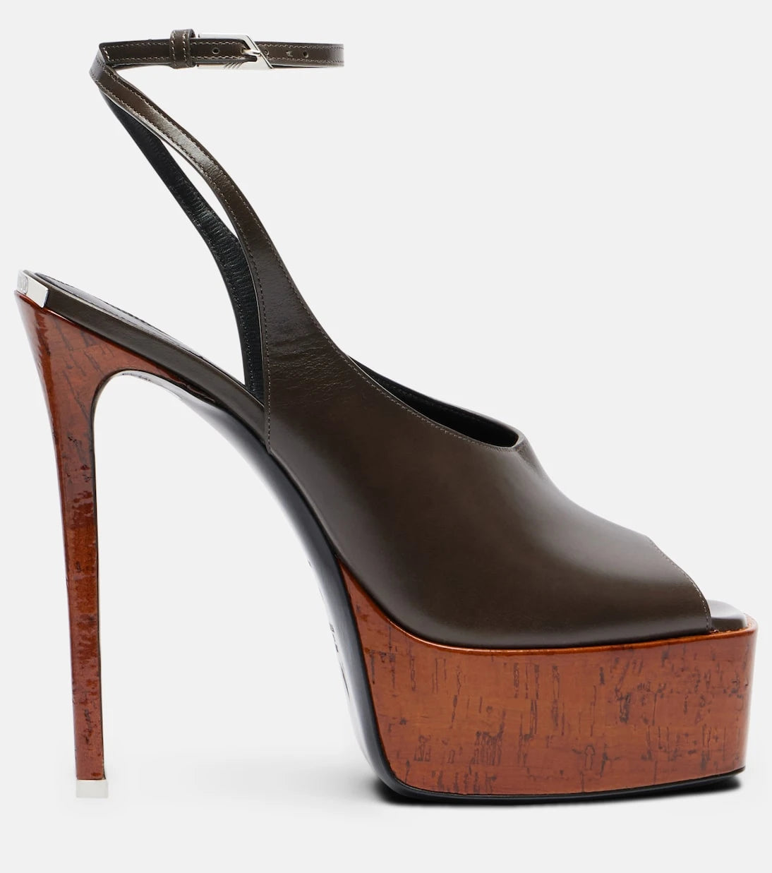 The Attico - Ornella leather platform slingback pumps
