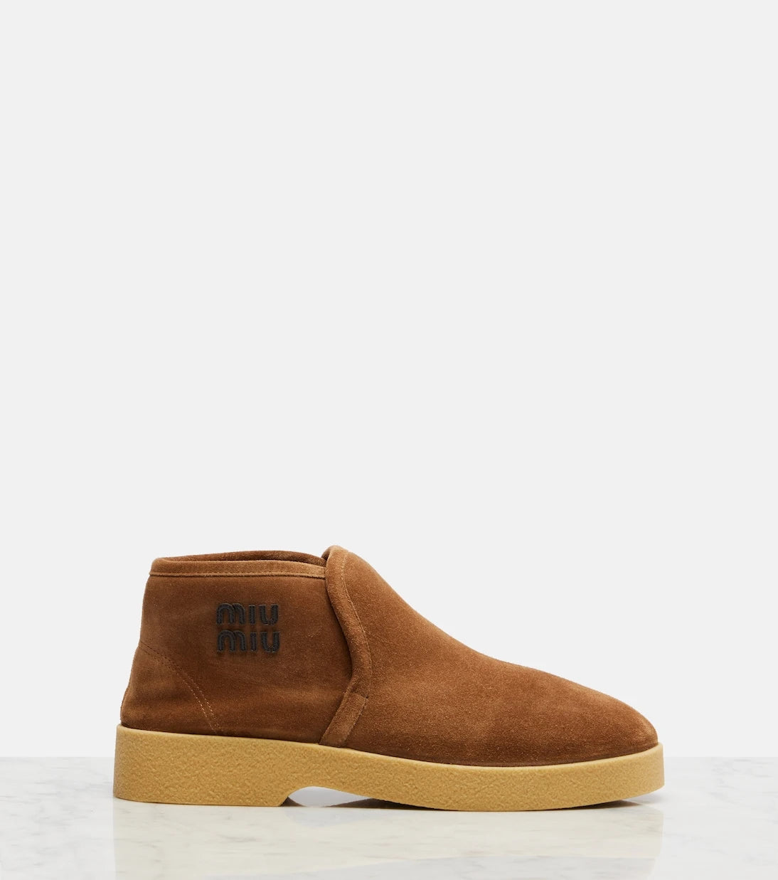Miu Miu - Shearling-lined suede boots