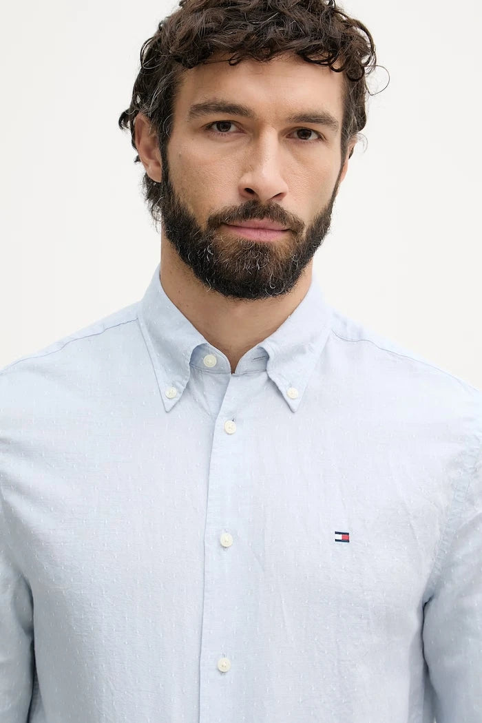 Tommy Hilfiger Erkek Gömlek, Keten Karışımlı
