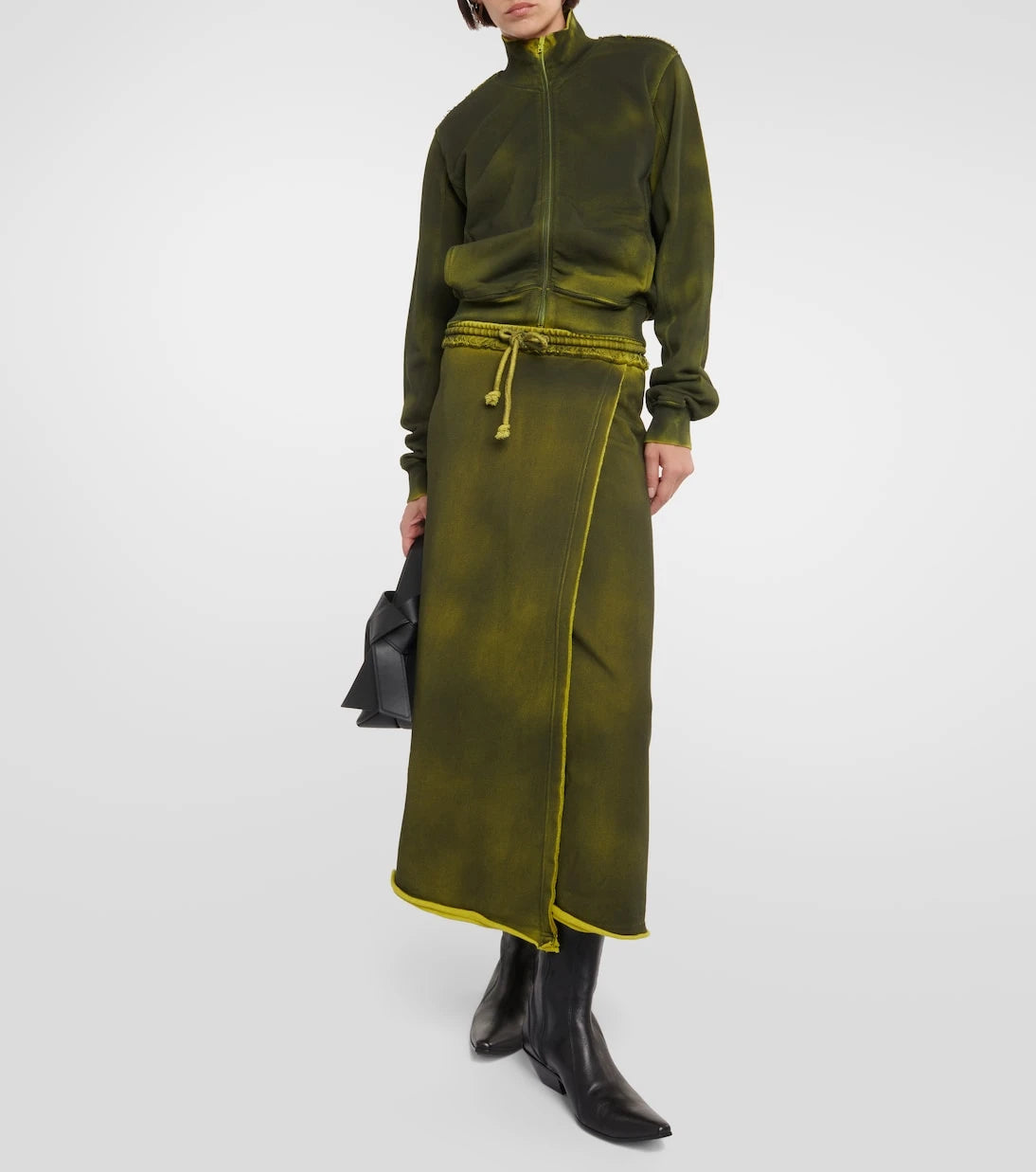 Acne Studios - سويت شيرت من القطن والصوف بسحاب