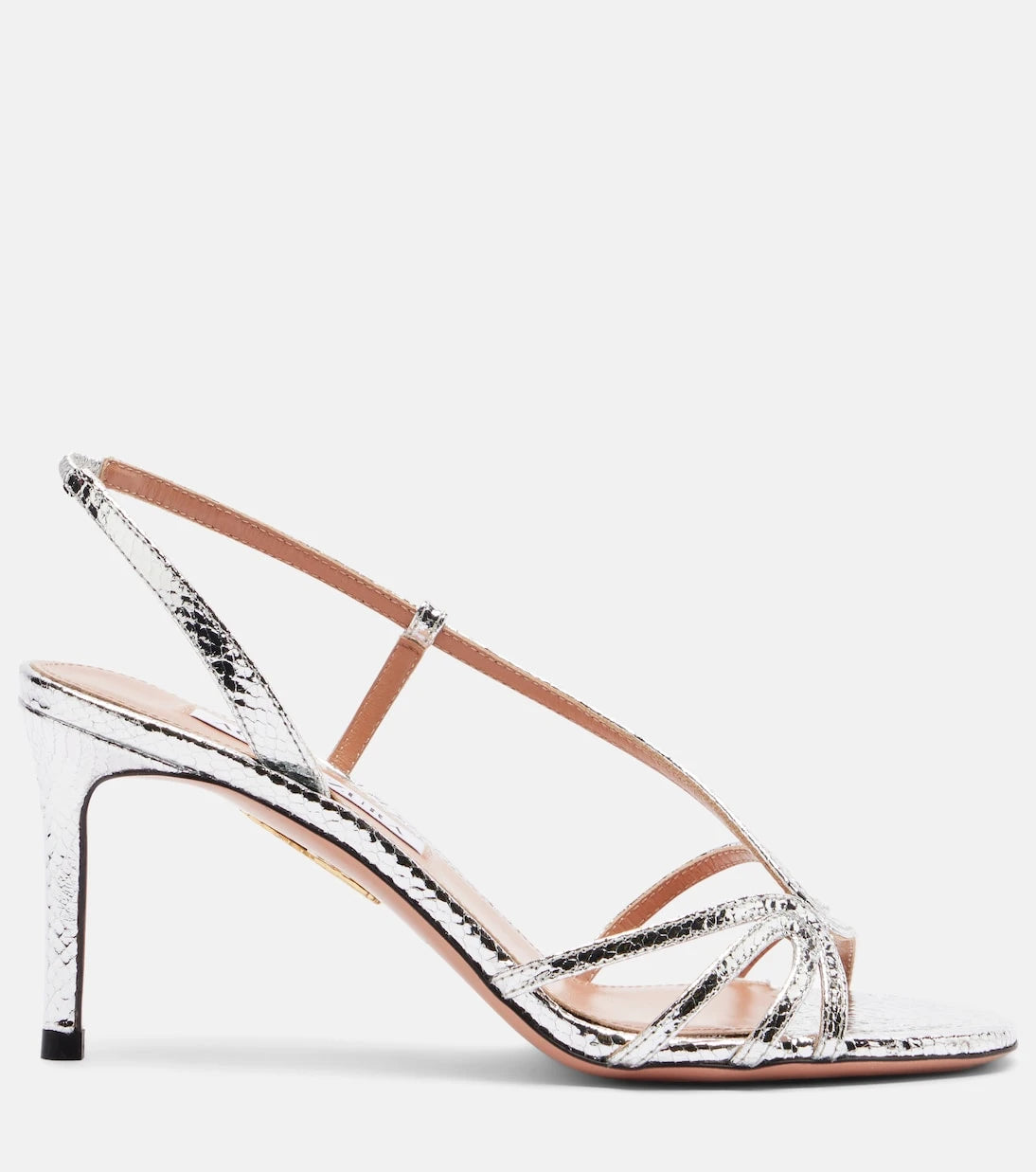 Aquazzura - Talk To Me 75 metallic leather sandals