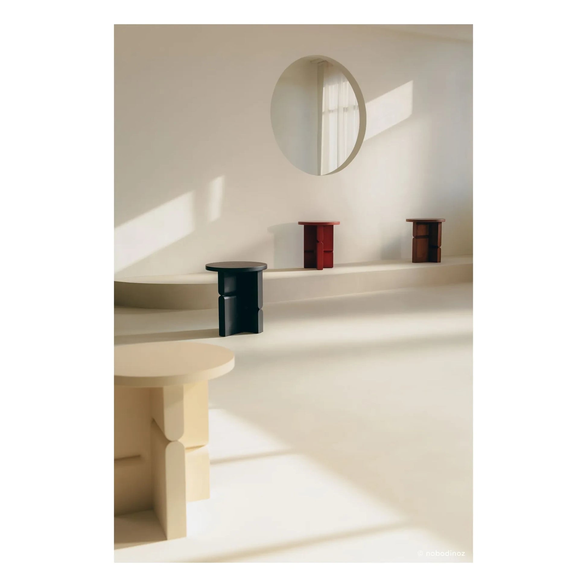 Nobodinoz - Noon painted wood side table | Ivory